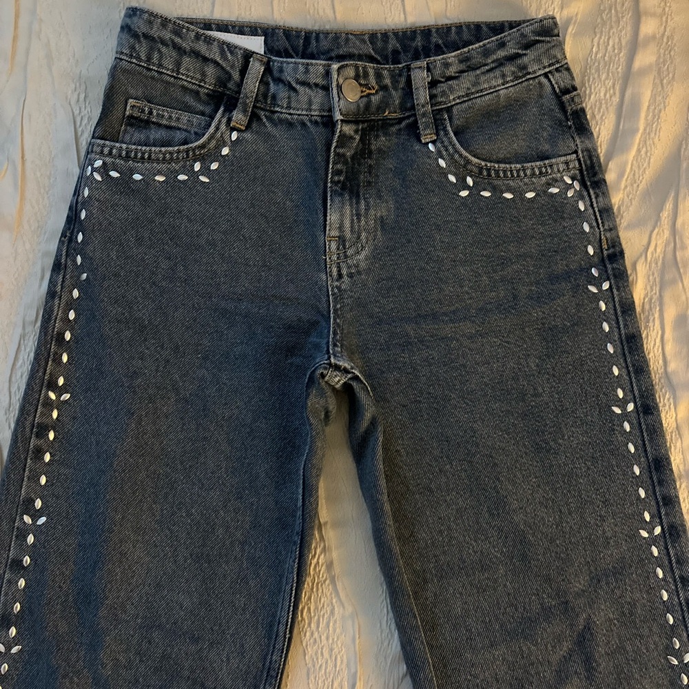 Silver Studded Petite Jeans